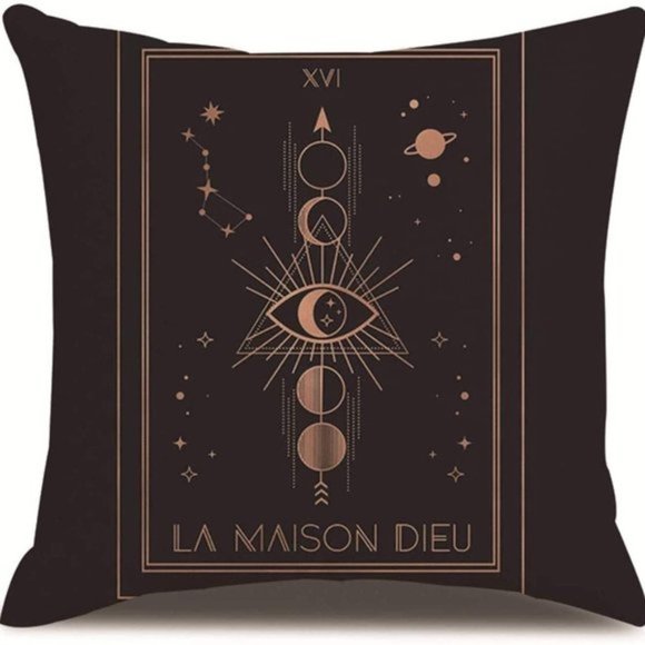 Free People Set of 4 Sun,Moon, Pink Gold Black Eye of Wisdom Throw Pillow Covers - Picture 2 of 7